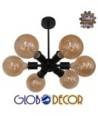 GLOBOSTAR® CONFOR 01036 Μοντέρνο Φωτιστικό Οροφής με Ντουί 6 x E27 AC 220-240V IP20 - Μαύρο - Μ24 x Π24 x Υ8cm